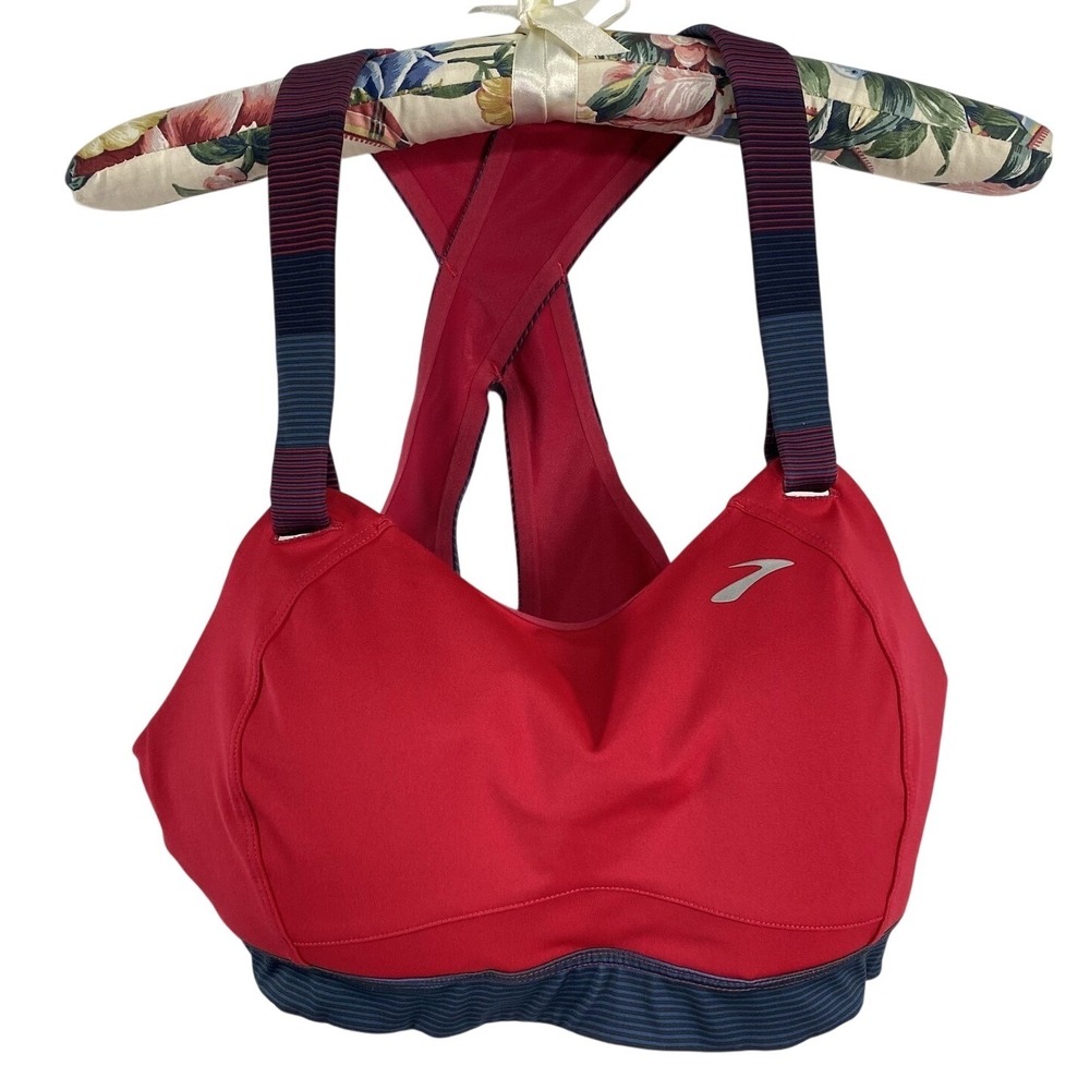 Brooks Dare Crossback Run Bra Womens Large High Impact Adjustable Straps Sports